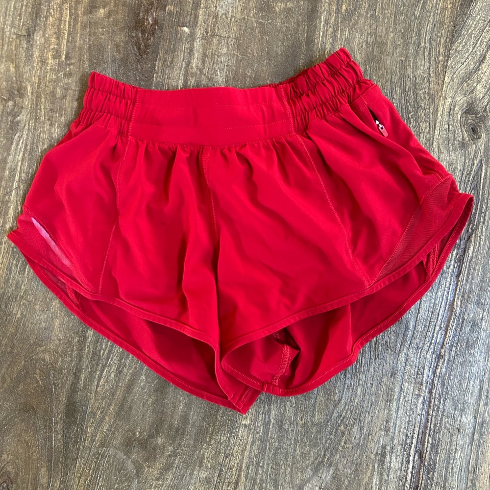 Dark Red Lululemon Hotty Hot Shorts